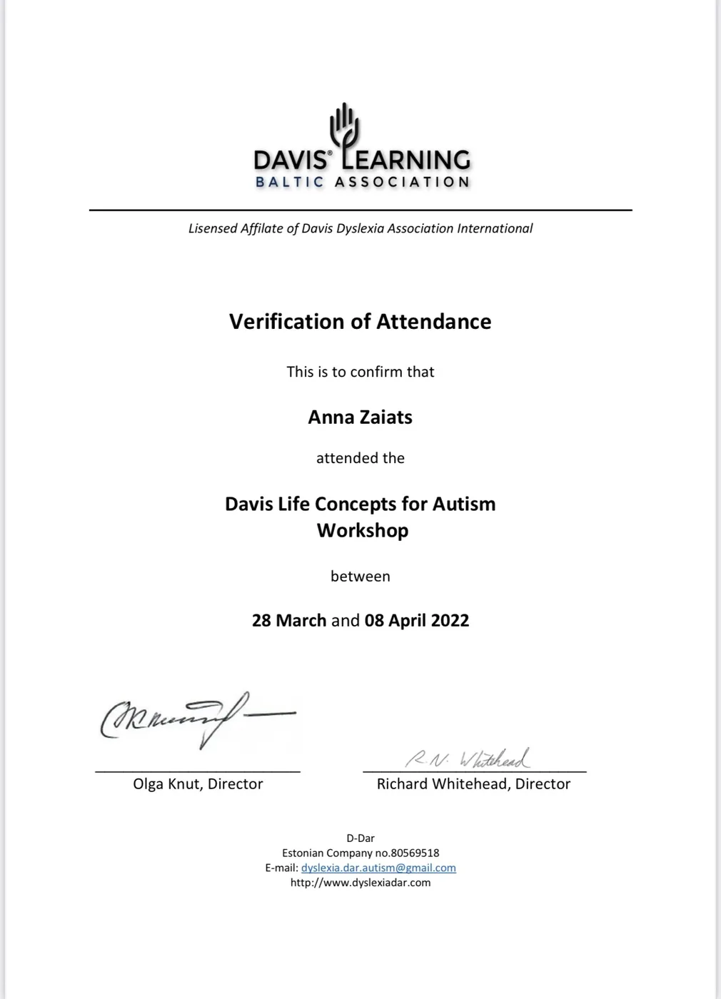 Davis Learning Baltic Association